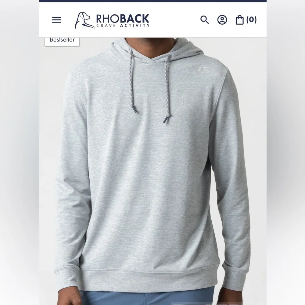 Rhoback Teal Blue Men's S Hesi Performance Hoodie - Picture 4 of 11